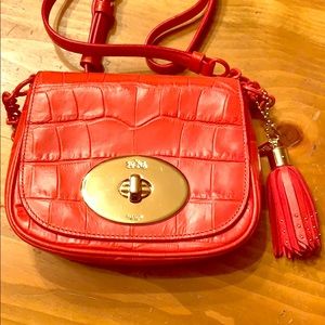 Coach Croc Embossed Leather Liv Crossbody